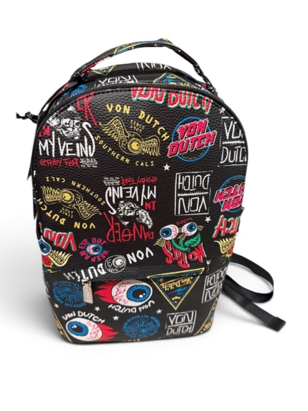 Von Dutch SMALL Black Graphic Logo Backpack